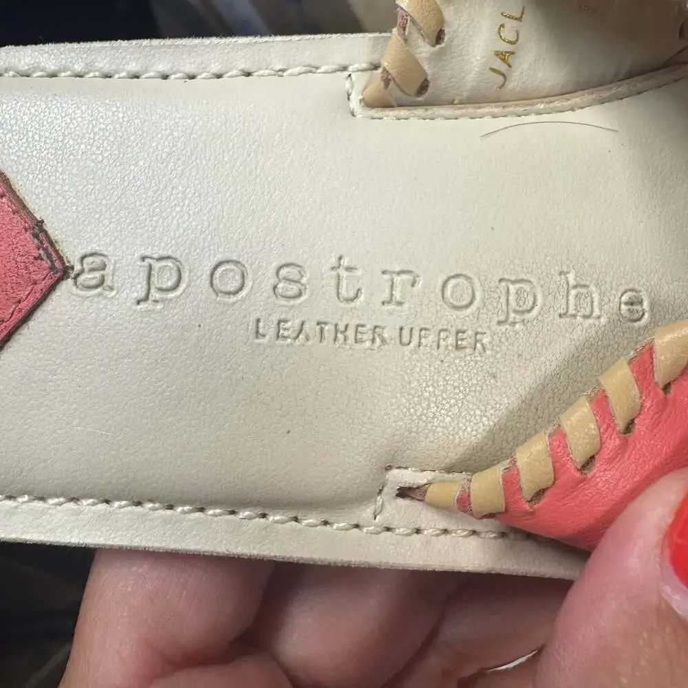 Apostrophe Jaclyn Coral Leather Block Heel - Picture 4 of 7